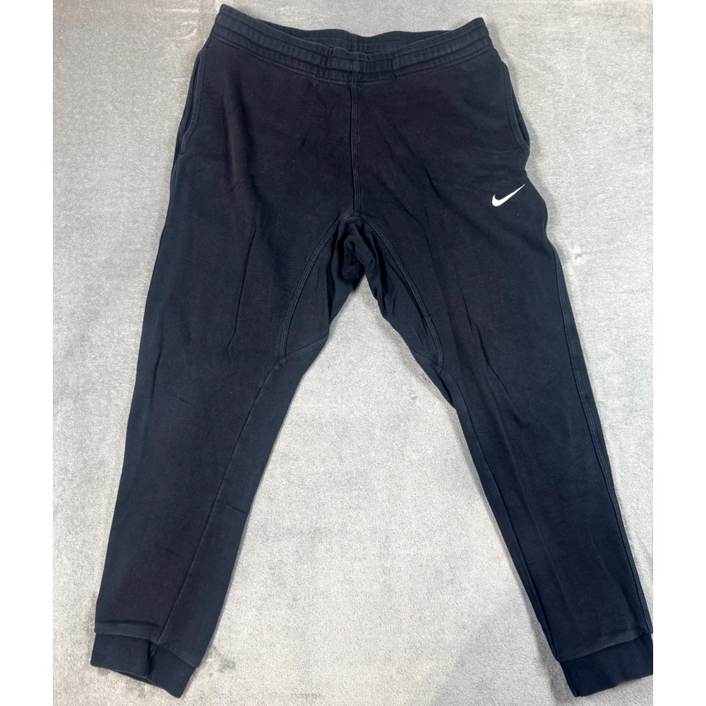 Nike Pants Mens Large Black Sportswear Club Fleece Joggers Sweatpants Sz LG